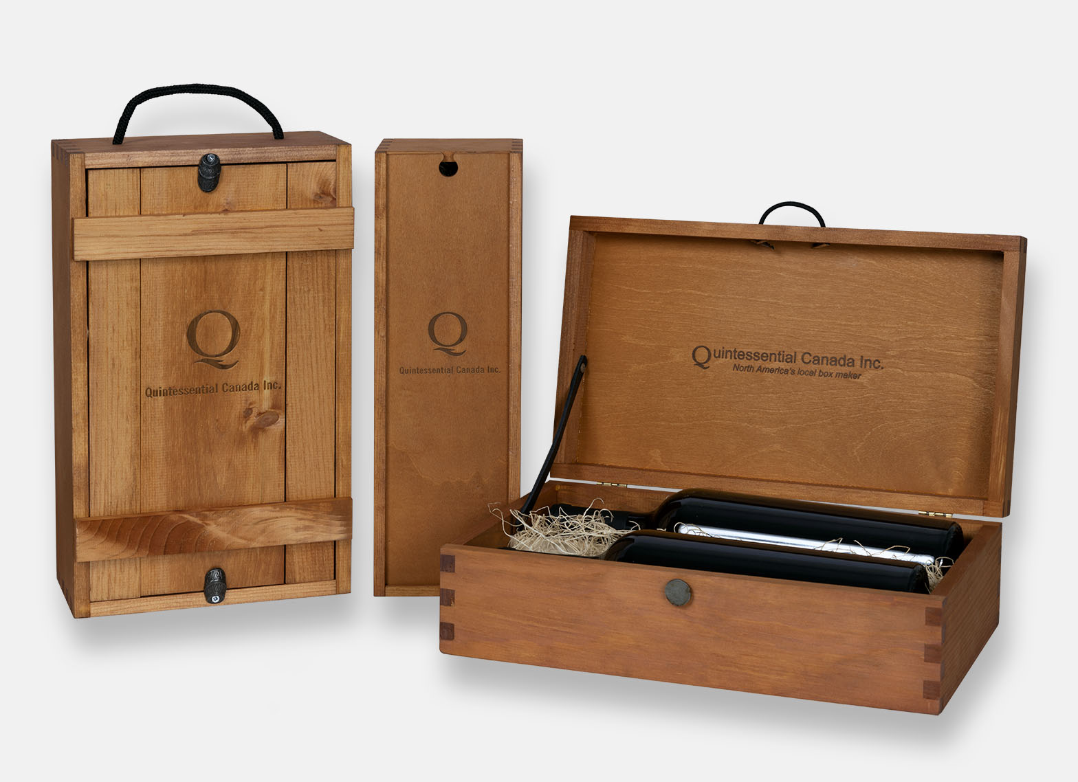 Wood box finished with russet brown aniline stain